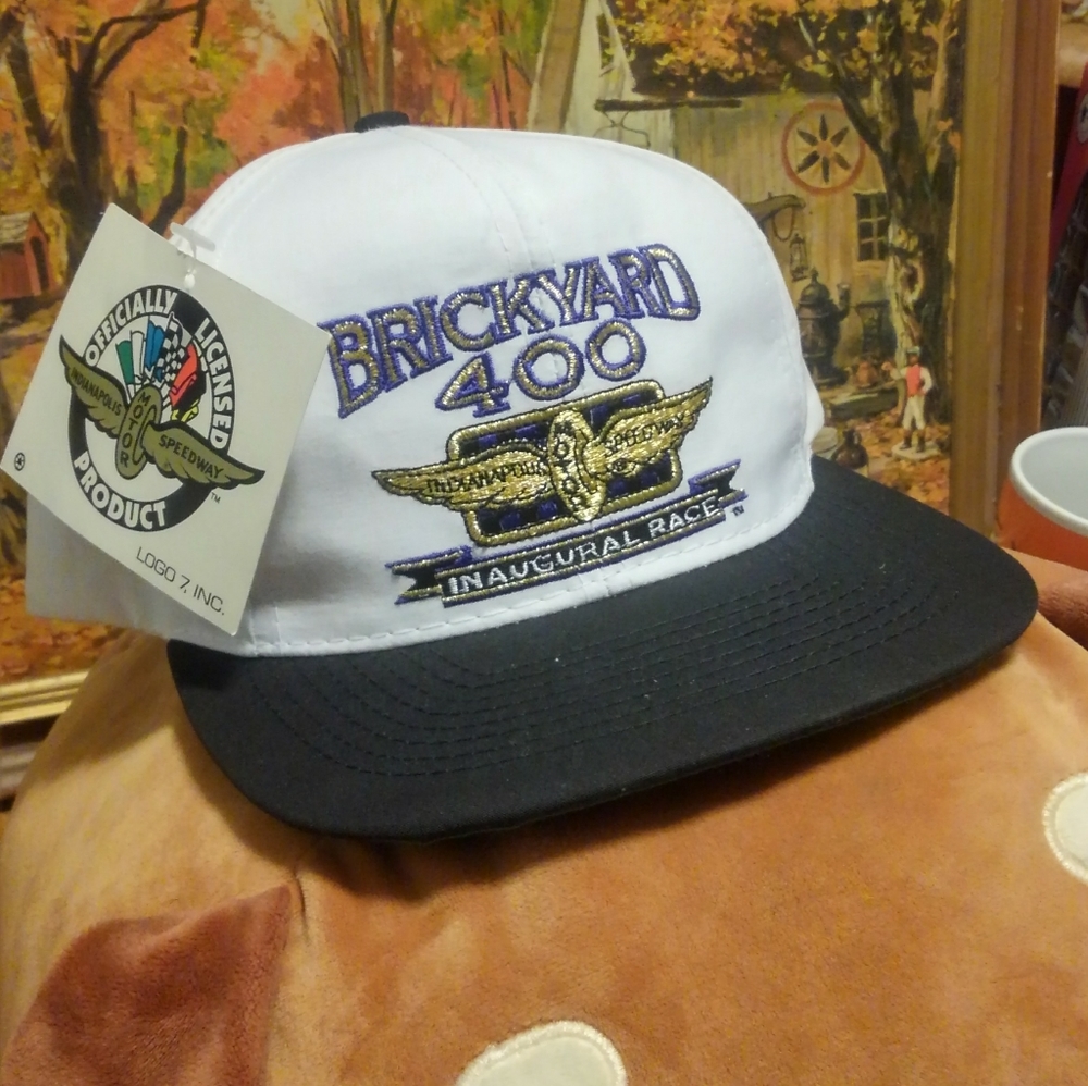 NWT 🔥 Vintage 90s Brickyard 400 Inaugural Race Snapback Hat Indianapolis